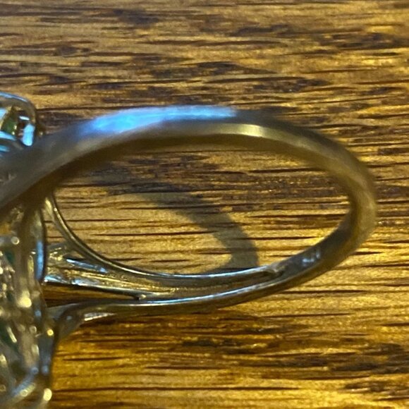 Ring Emeralds Size 8 9 Stones 4.82 Carats Sterling Silver 925 SIS Vintage - Picture 11 of 16